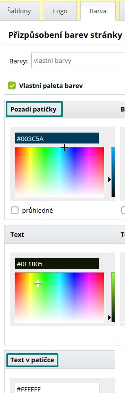 úprava patičky web stránky