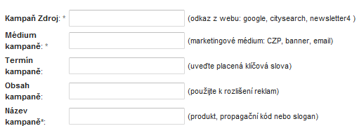 URL biulder, sledování reklamních kampaní