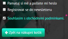 souhlas s obchodními podmínkami na e-shopu